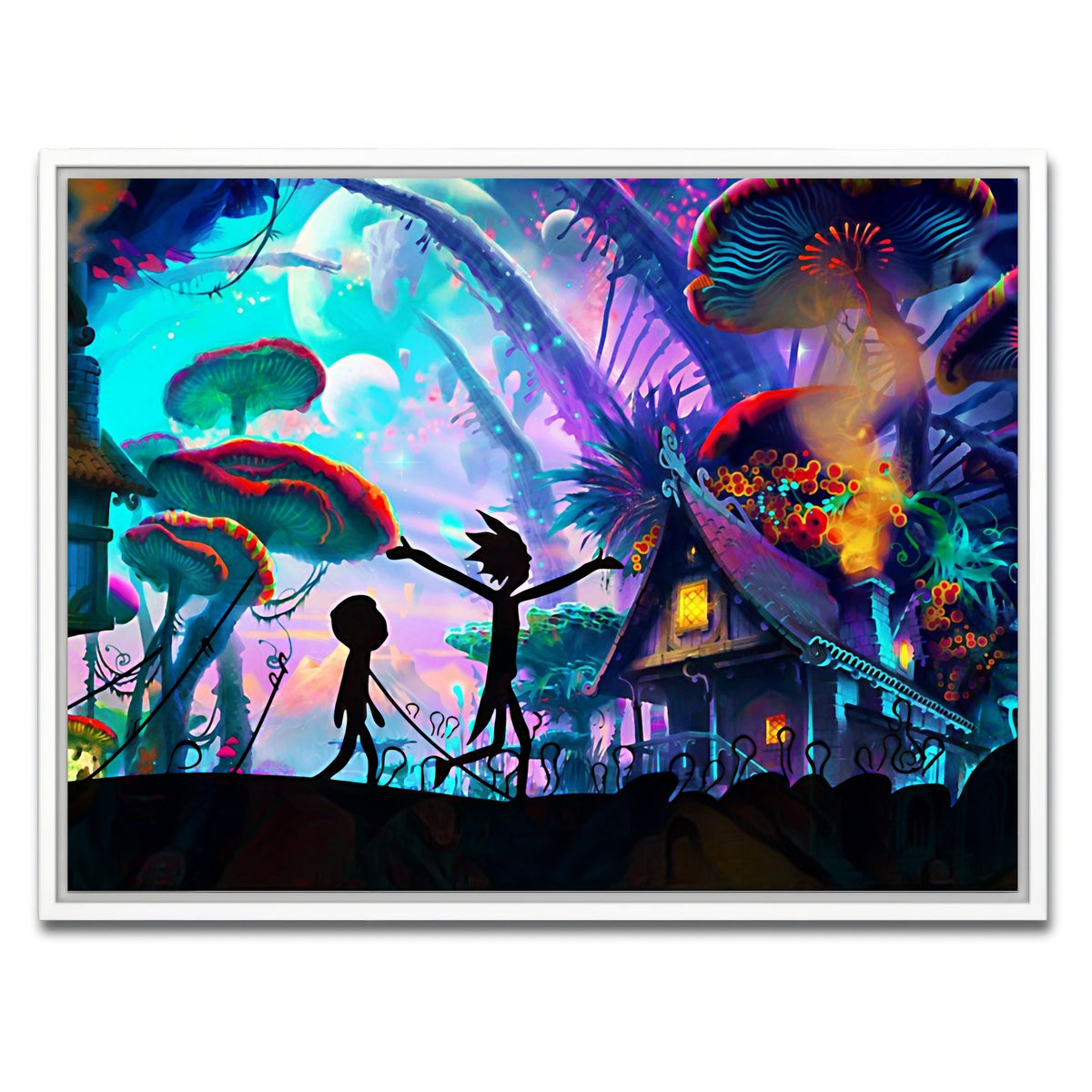 Mushroom World Rick and Morty Wall Art
