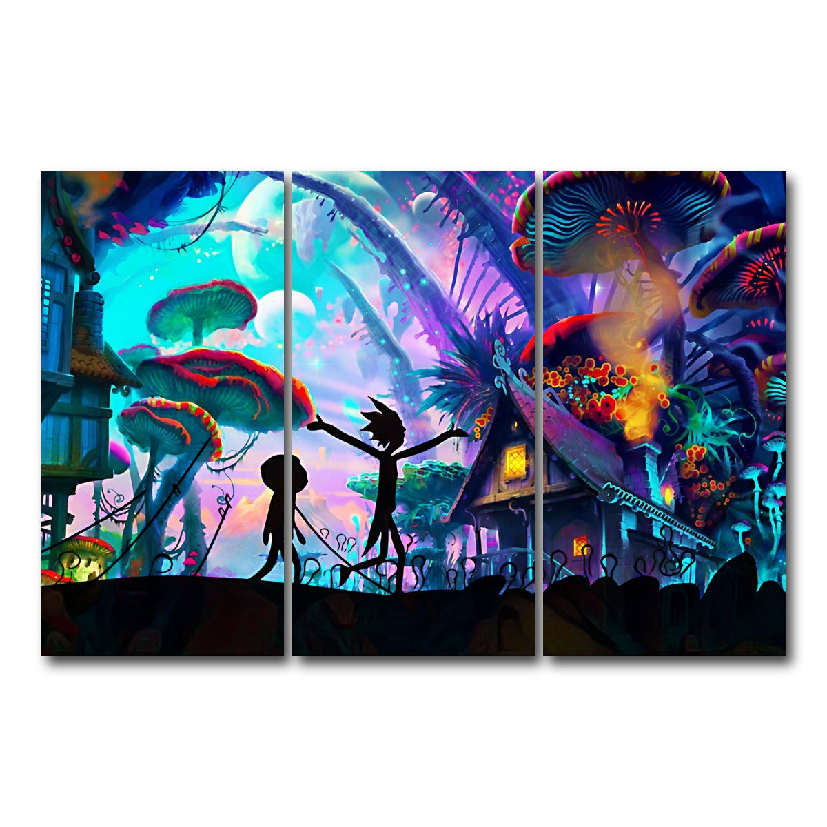 Mushroom World Rick and Morty Wall Art