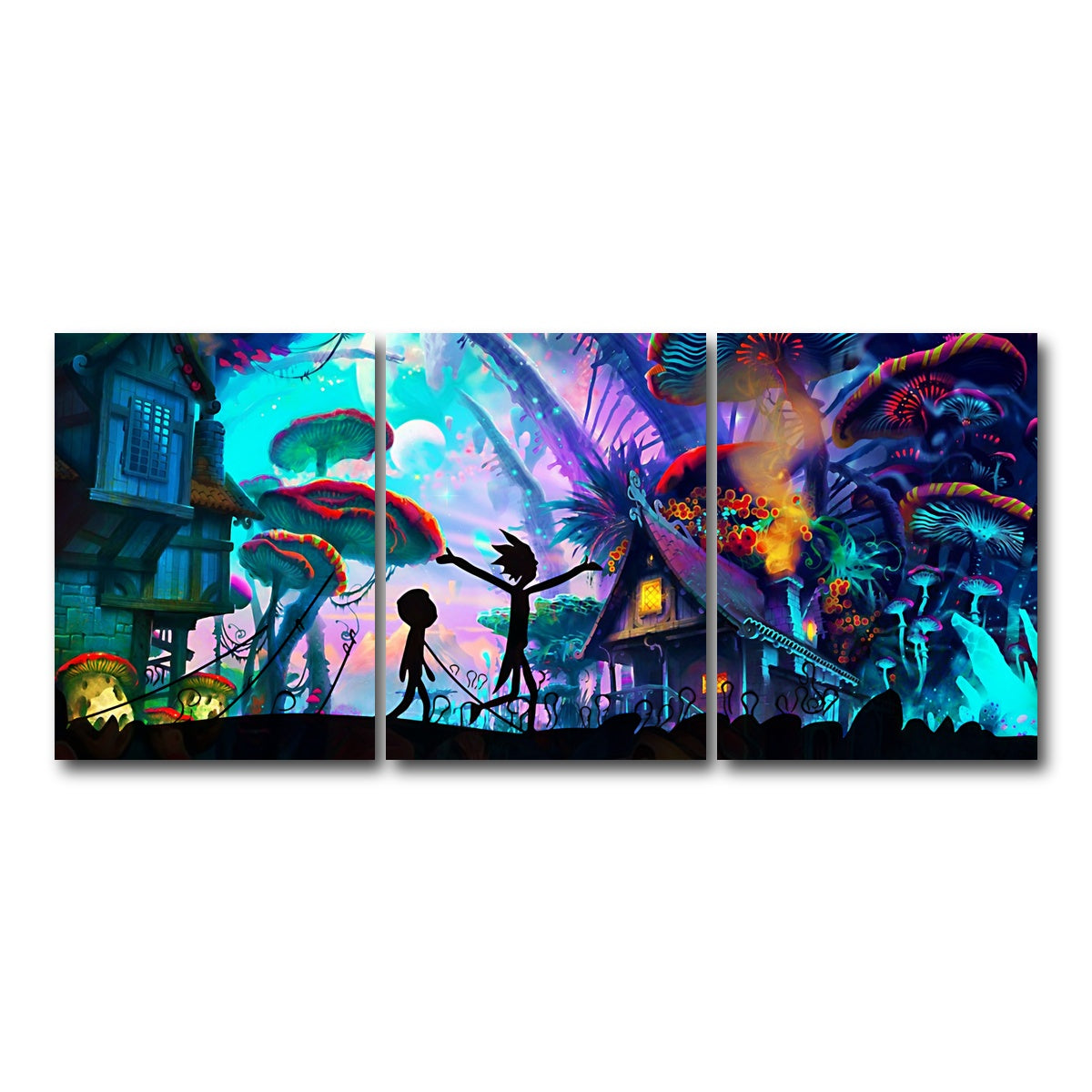 Mushroom World Rick and Morty Wall Art