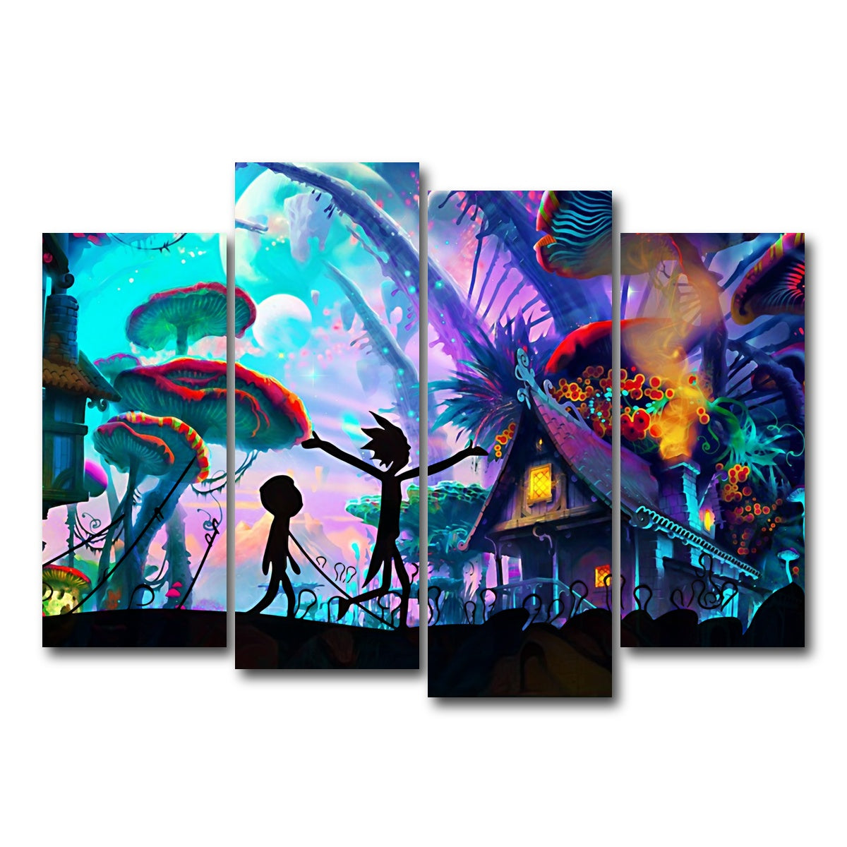 Mushroom World Rick and Morty Wall Art