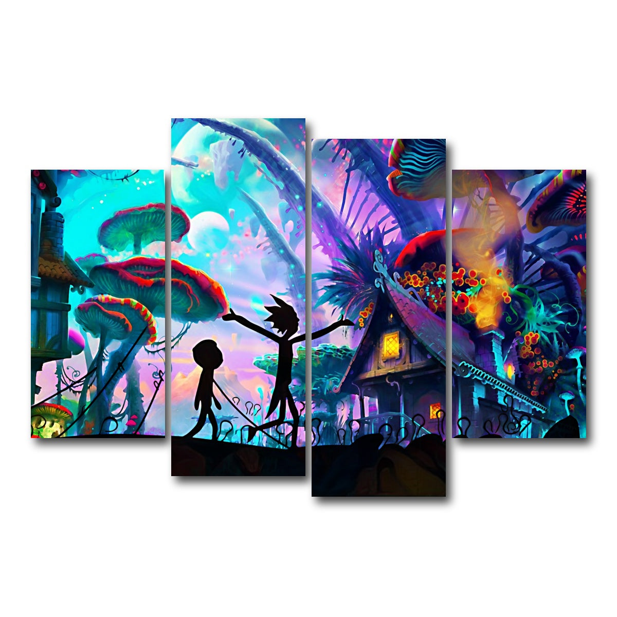 Mushroom World Rick and Morty Wall Art
