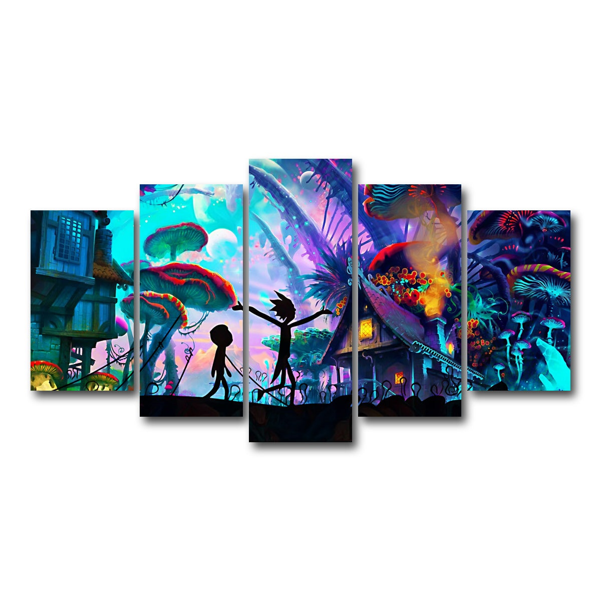Mushroom World Rick and Morty Wall Art