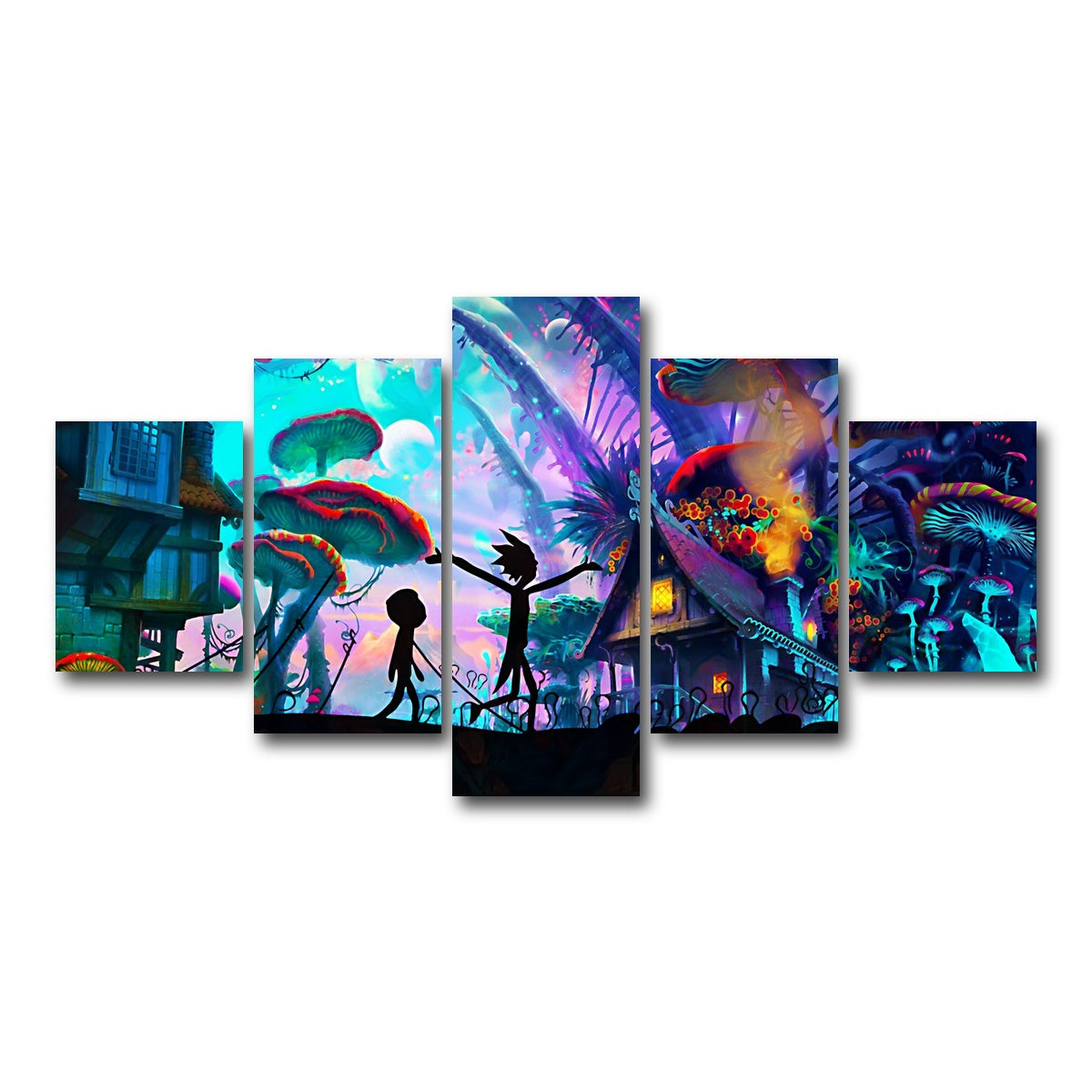 Mushroom World Rick and Morty Wall Art