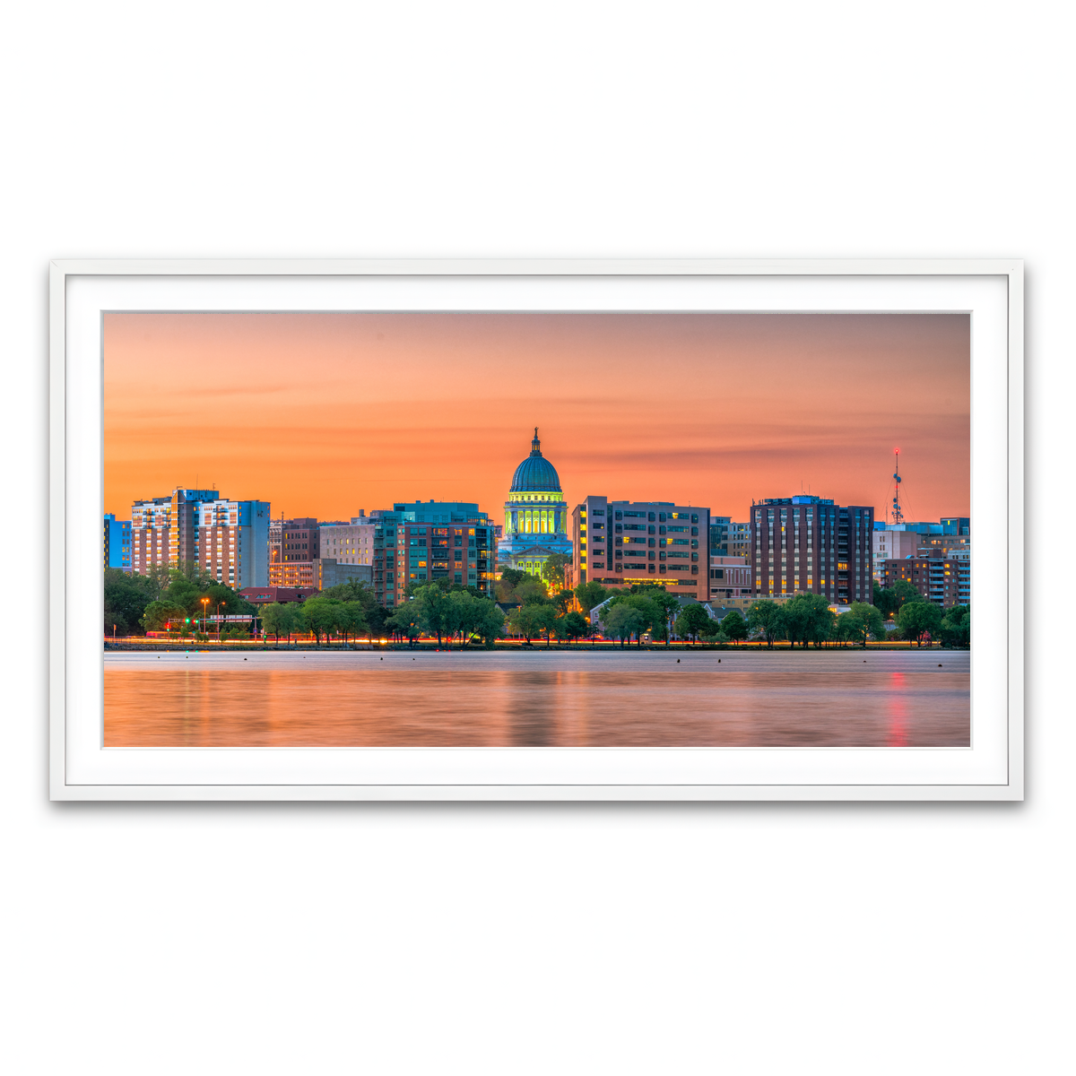 Framed Print 2x1 White