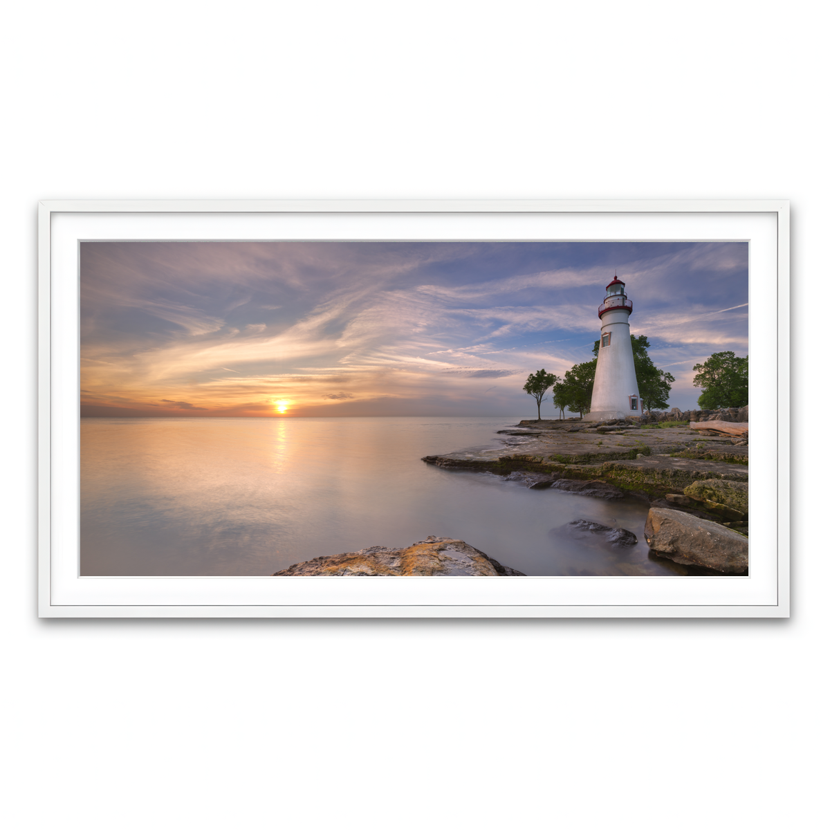 Framed Print 2x1 White