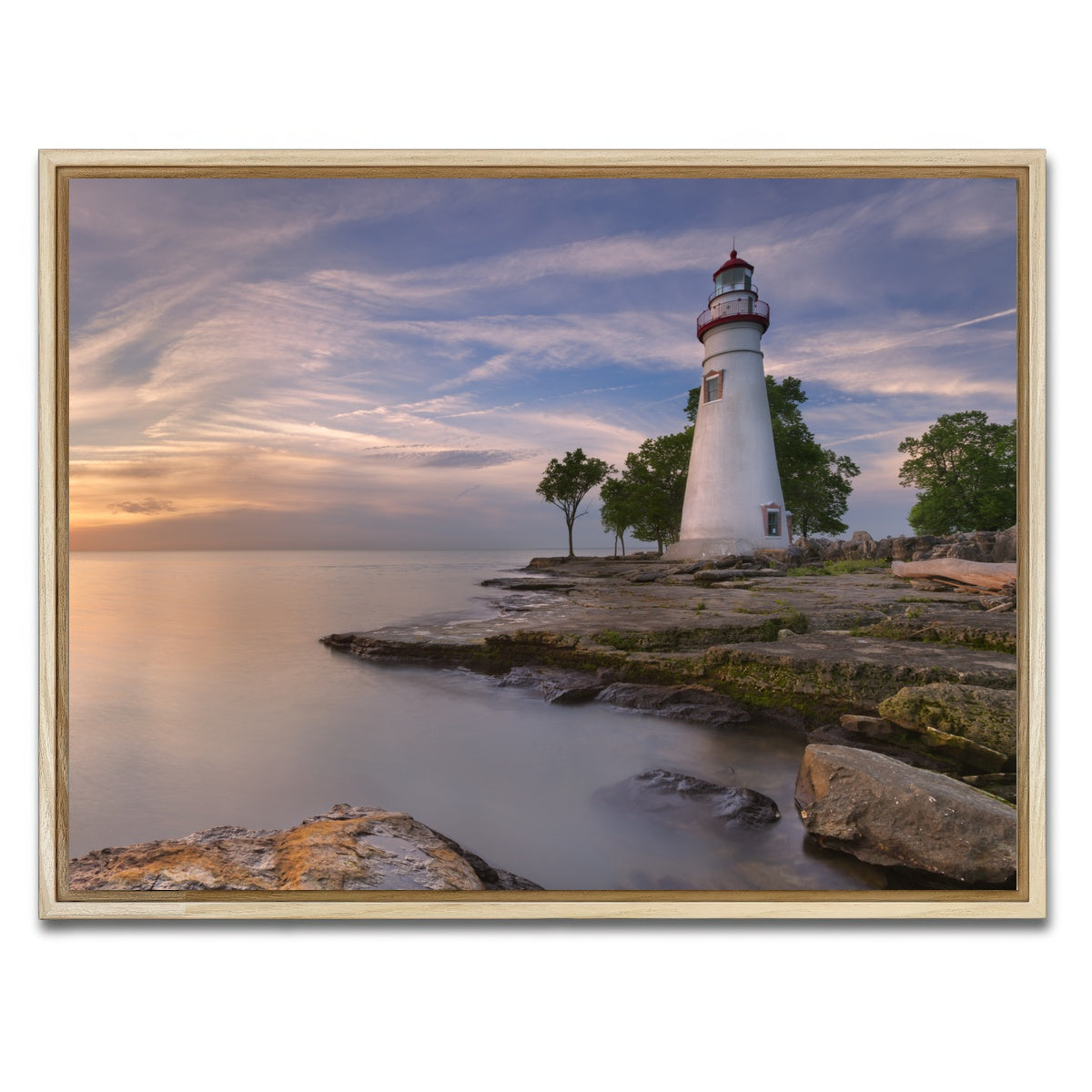 AUTO-MOCKUP WHITE | Marblehead Lighthouse on Lake Erie | 1 Piece | Natural Framed Canvas | group=4x3