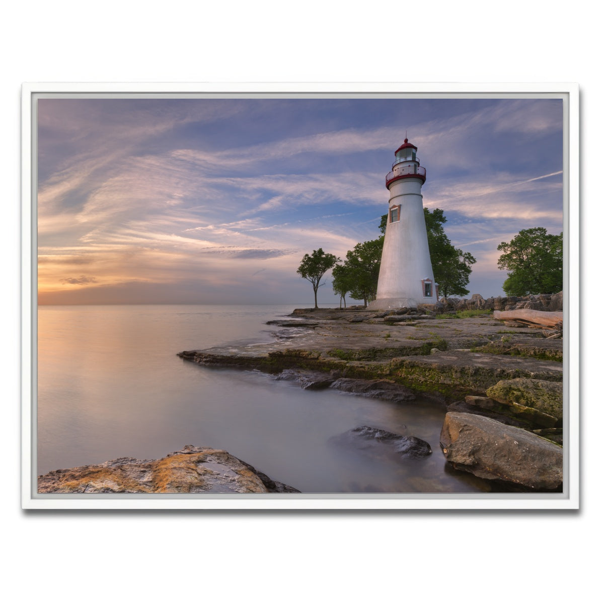 AUTO-MOCKUP WHITE | Marblehead Lighthouse on Lake Erie | 1 Piece | White Framed Canvas | group=4x3