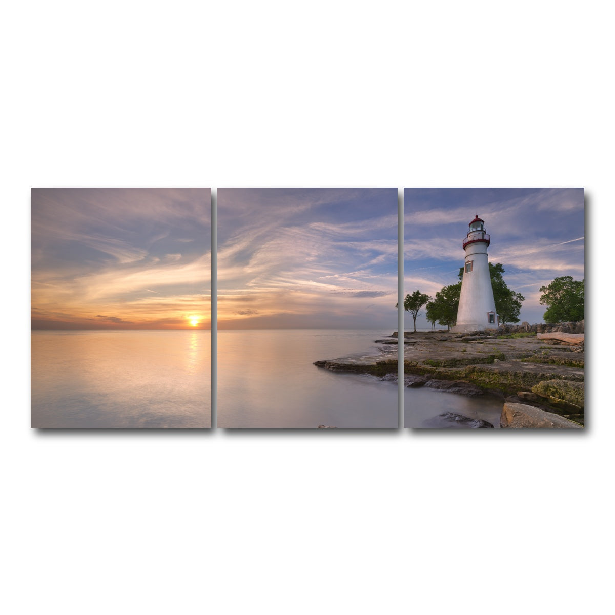 AUTO-MOCKUP WHITE | Marblehead Lighthouse on Lake Erie | 3 Piece | Gallery Wrap Canvas | group=18x24