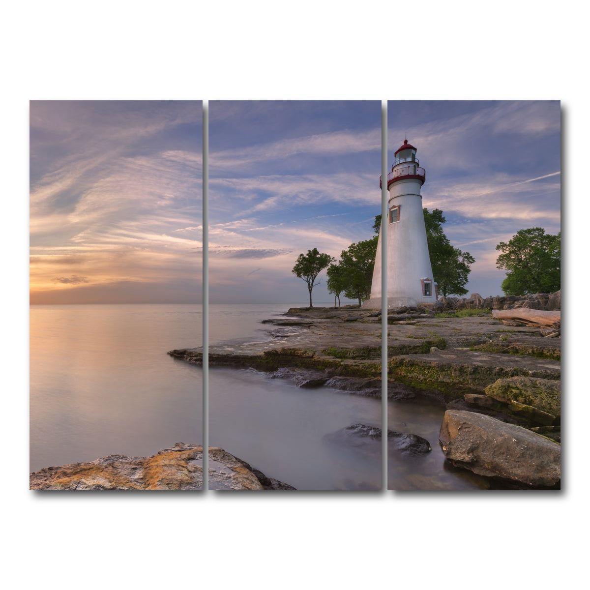 AUTO-MOCKUP WHITE | Marblehead Lighthouse on Lake Erie | 3 Piece | Gallery Wrap Canvas | group=8x18