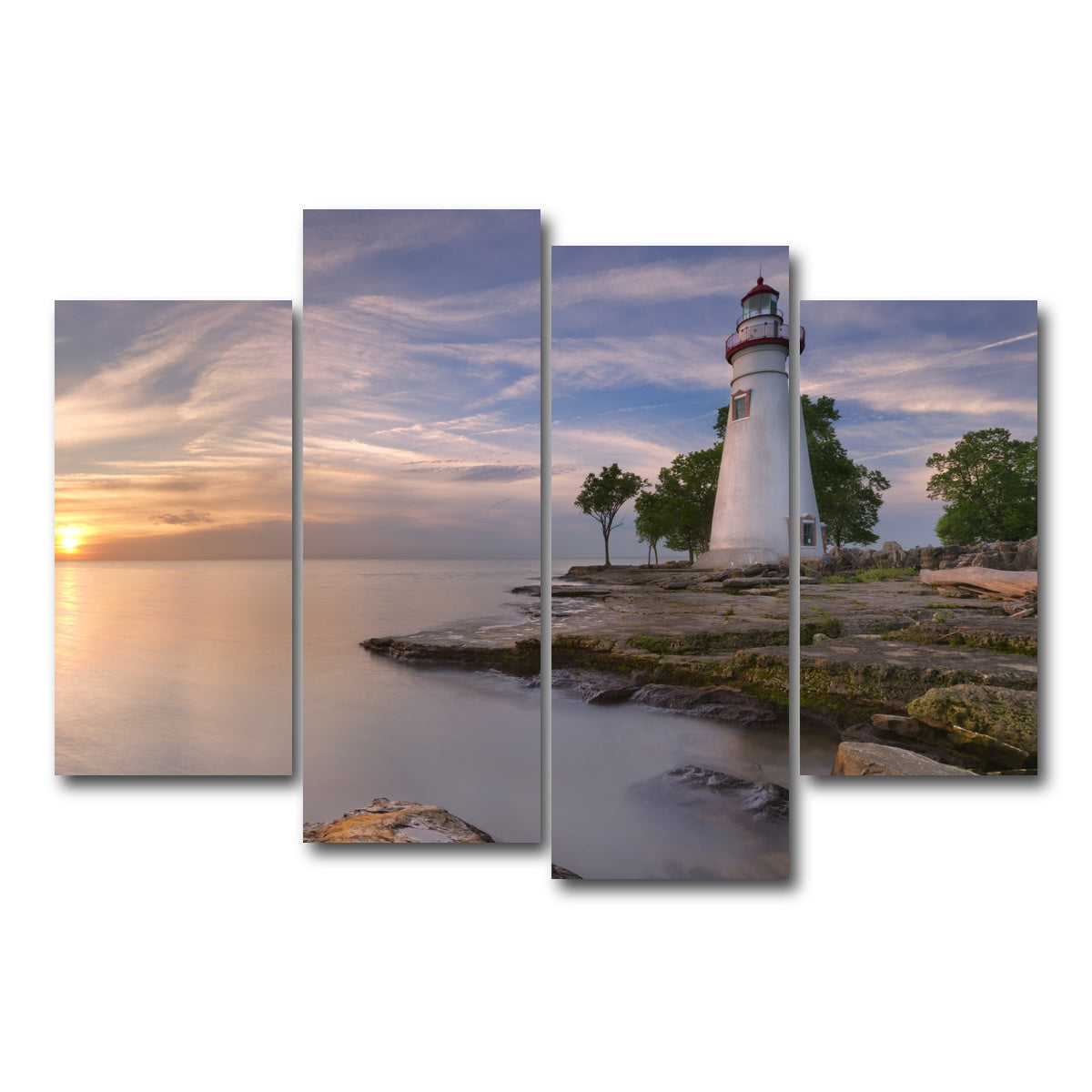 AUTO-MOCKUP WHITE | Marblehead Lighthouse on Lake Erie | 4 Piece | Gallery Wrap Canvas | group=4_short