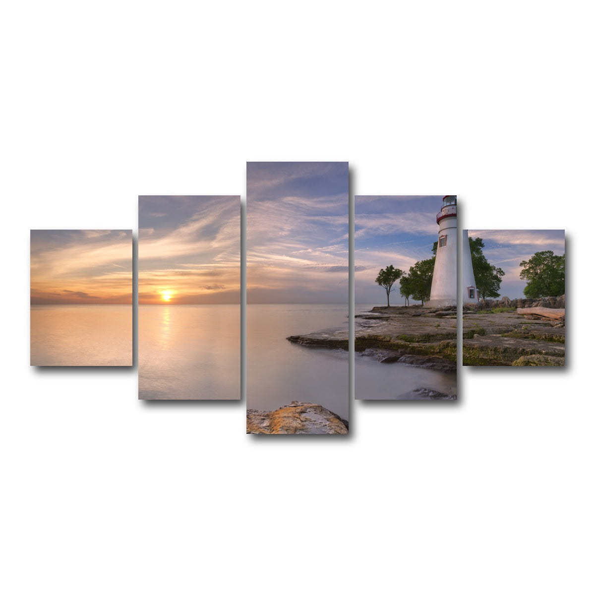 AUTO-MOCKUP WHITE | Marblehead Lighthouse on Lake Erie | 5 Piece | Gallery Wrap Canvas | group=5_short