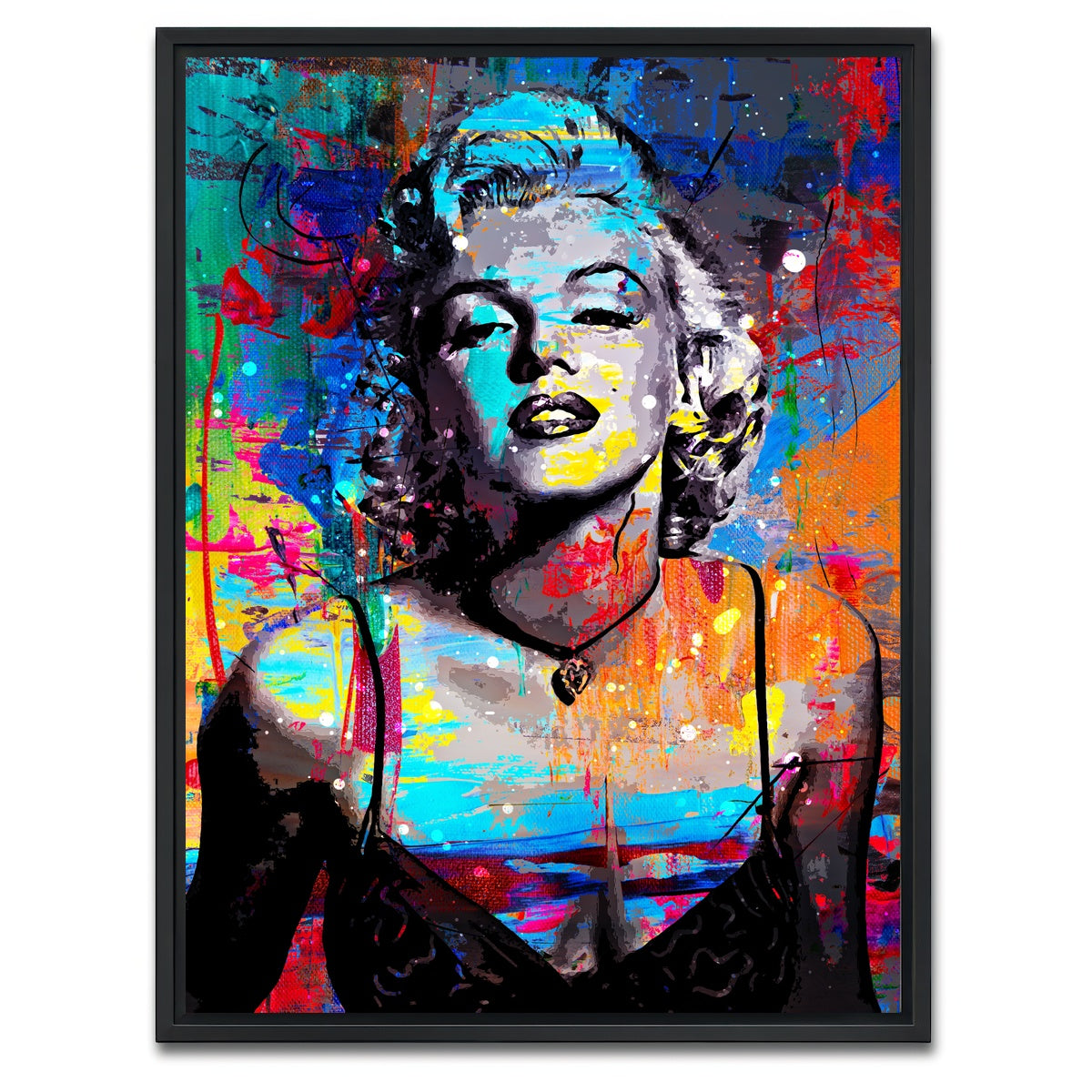 AUTO-MOCKUP WHITE | Marilyn Monroe Colors | 1 Piece | Black Framed Canvas | group=3x4