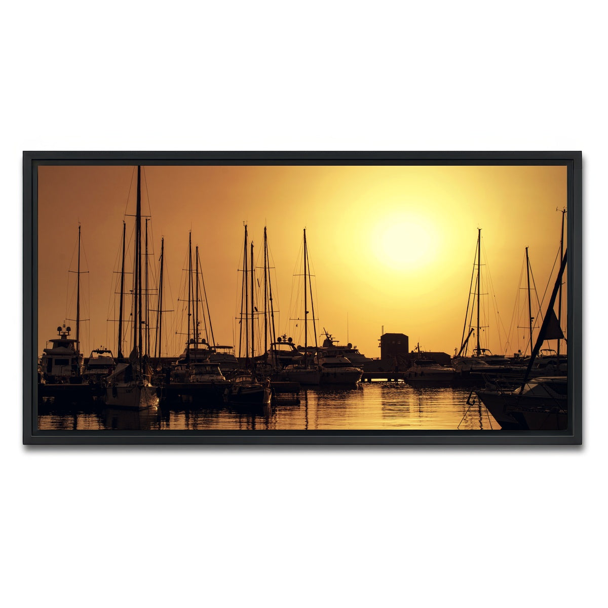 AUTO-MOCKUP WHITE | Marina di Pisa Sunset Tuscany Italy | 1 Piece | Black Framed Canvas | group=2x1