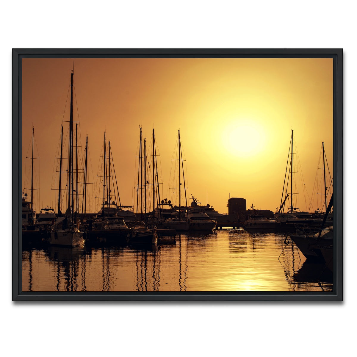 AUTO-MOCKUP WHITE | Marina di Pisa Sunset Tuscany Italy | 1 Piece | Black Framed Canvas | group=4x3