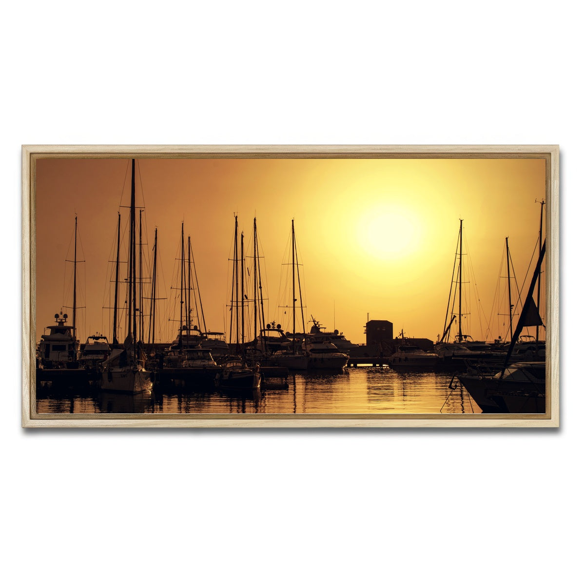 AUTO-MOCKUP WHITE | Marina di Pisa Sunset Tuscany Italy | 1 Piece | Natural Framed Canvas | group=2x1