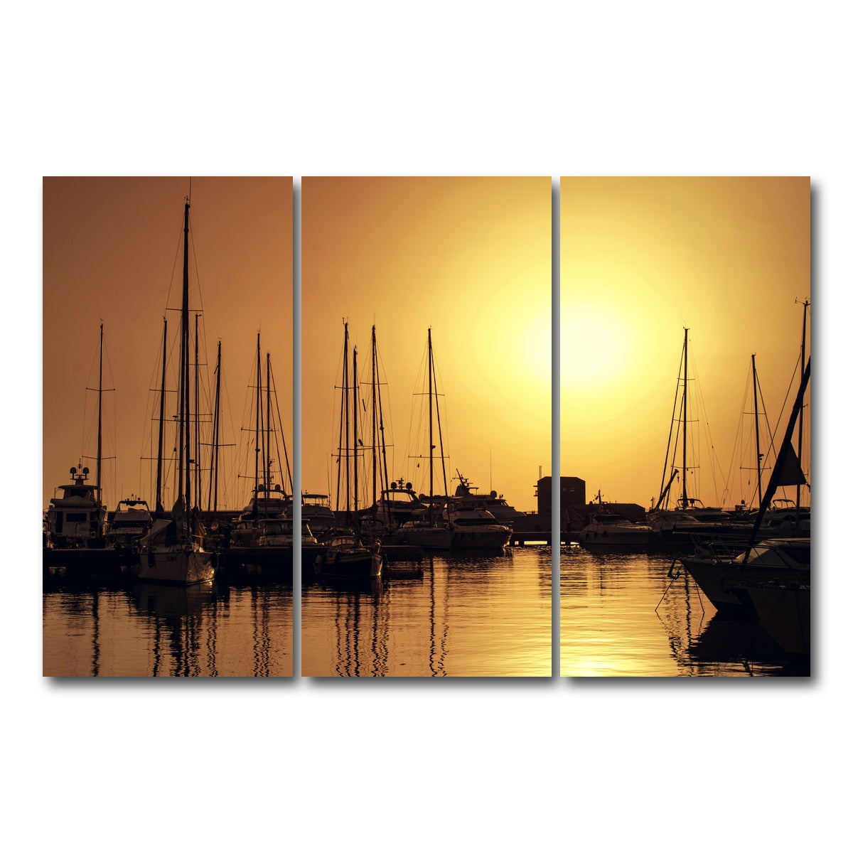 AUTO-MOCKUP WHITE | Marina di Pisa Sunset Tuscany Italy | 3 Piece | Gallery Wrap Canvas | group=12x24