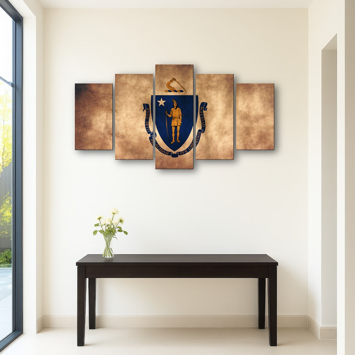 AUTO-MOCKUP ROOM | Massachusetts State Flag Grunge