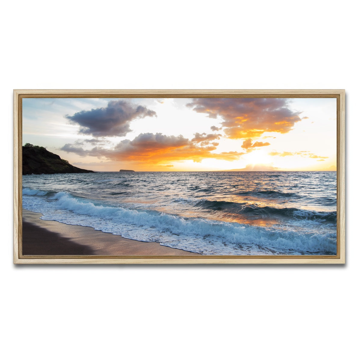 AUTO-MOCKUP WHITE | Maui Black Sand | 1 Piece | Natural Framed Canvas | group=2x1