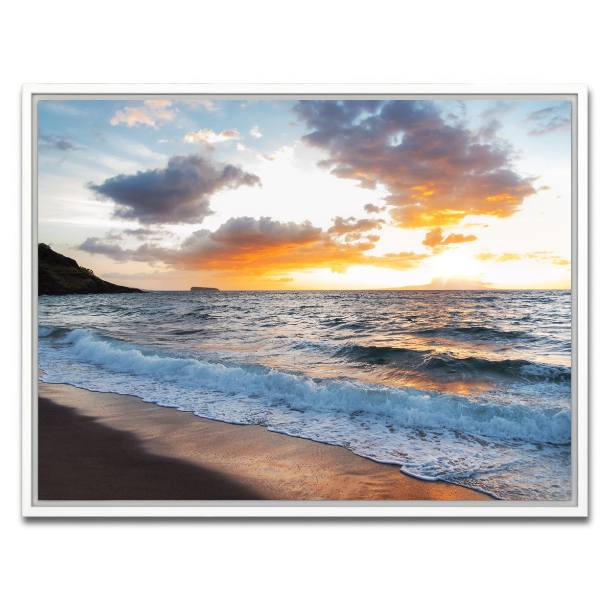 AUTO-MOCKUP WHITE | Maui Black Sand | 1 Piece | White Framed Canvas | group=4x3