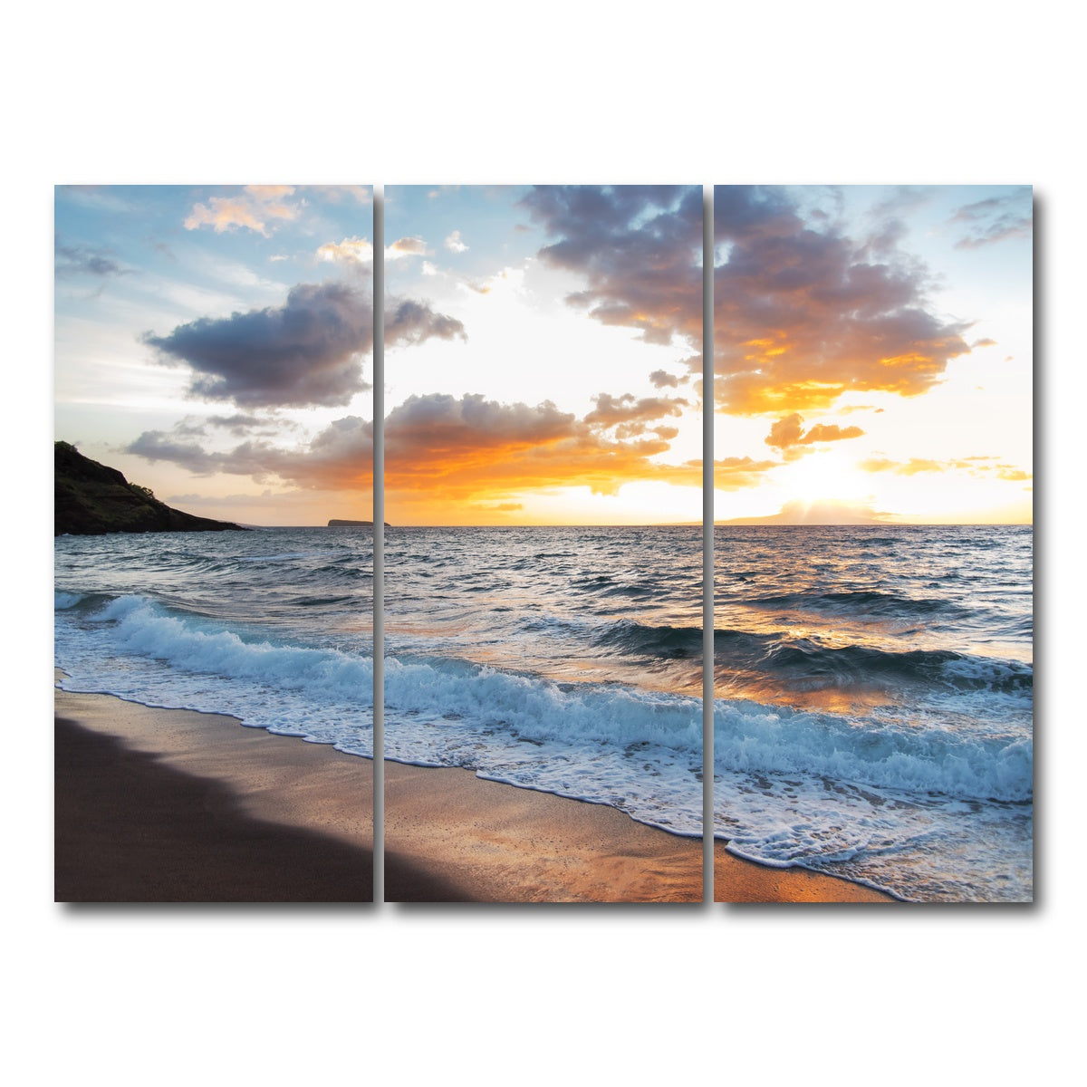AUTO-MOCKUP WHITE | Maui Black Sand | 3 Piece | Gallery Wrap Canvas | group=8x18
