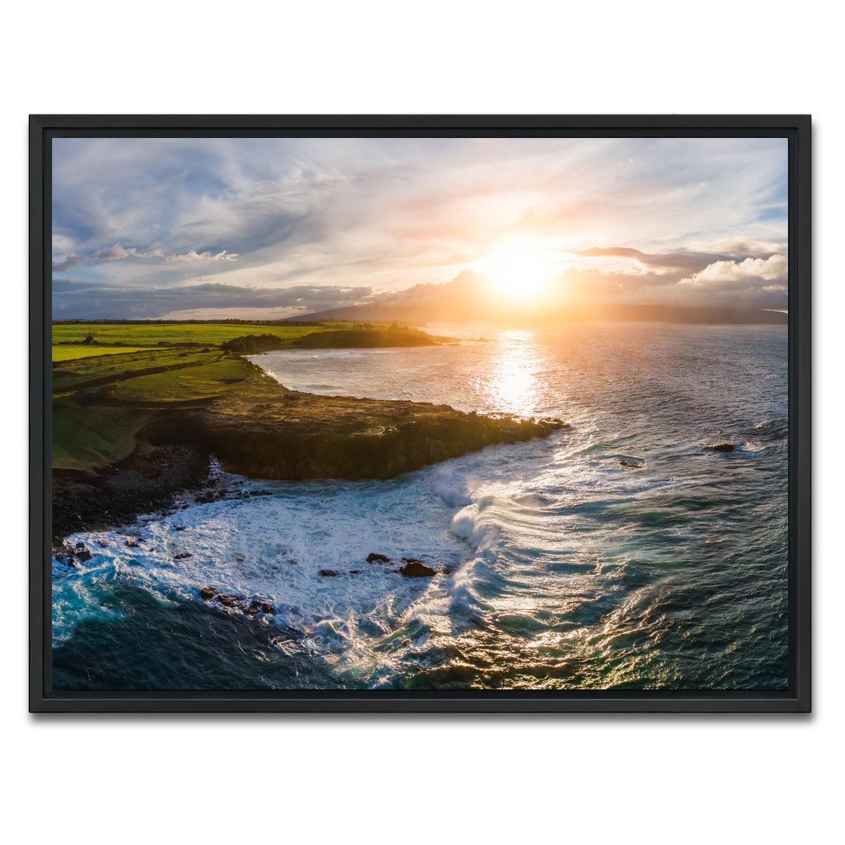 AUTO-MOCKUP WHITE | Maui Coast Sunny | 1 Piece | Black Framed Canvas | group=4x3