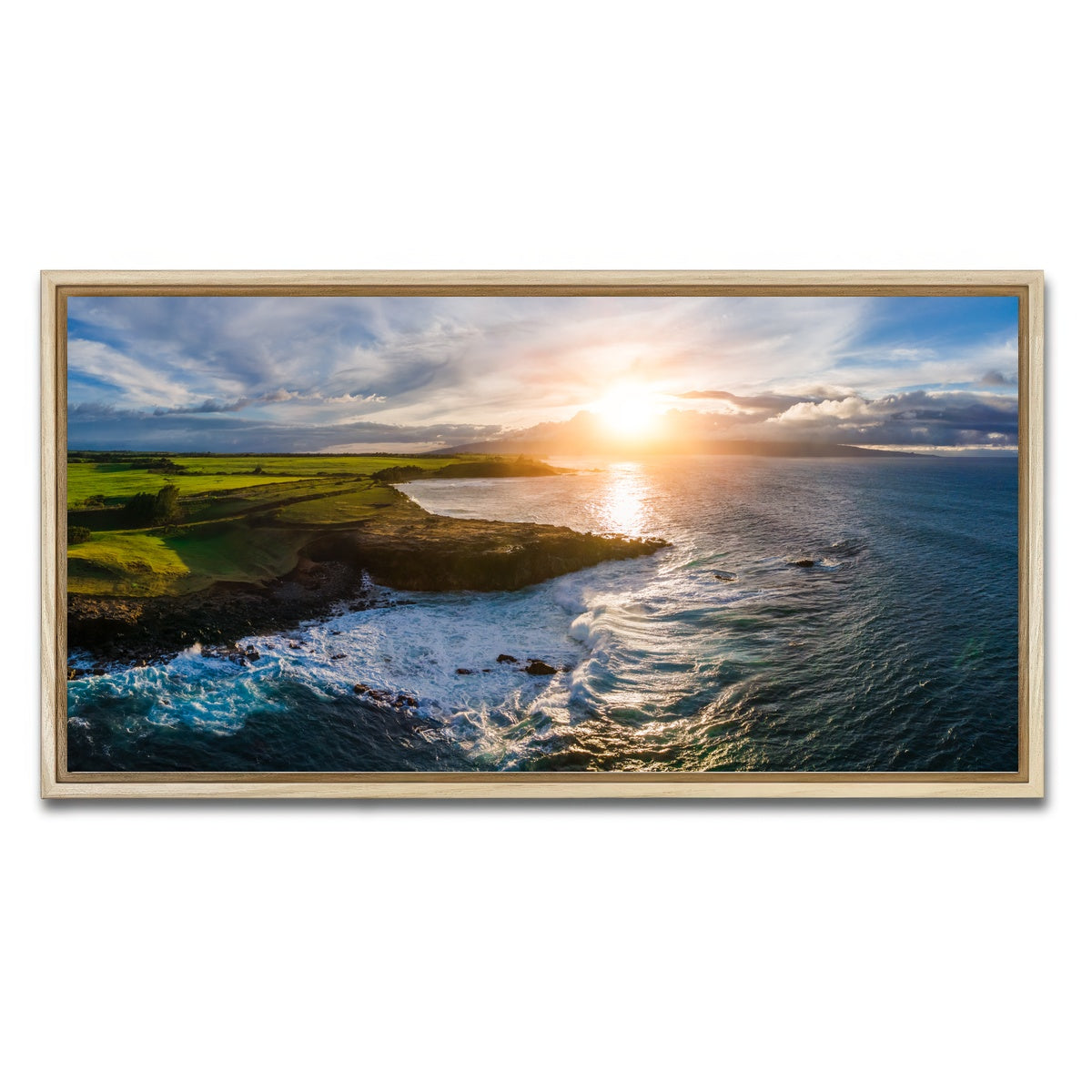 AUTO-MOCKUP WHITE | Maui Coast Sunny | 1 Piece | Natural Framed Canvas | group=2x1
