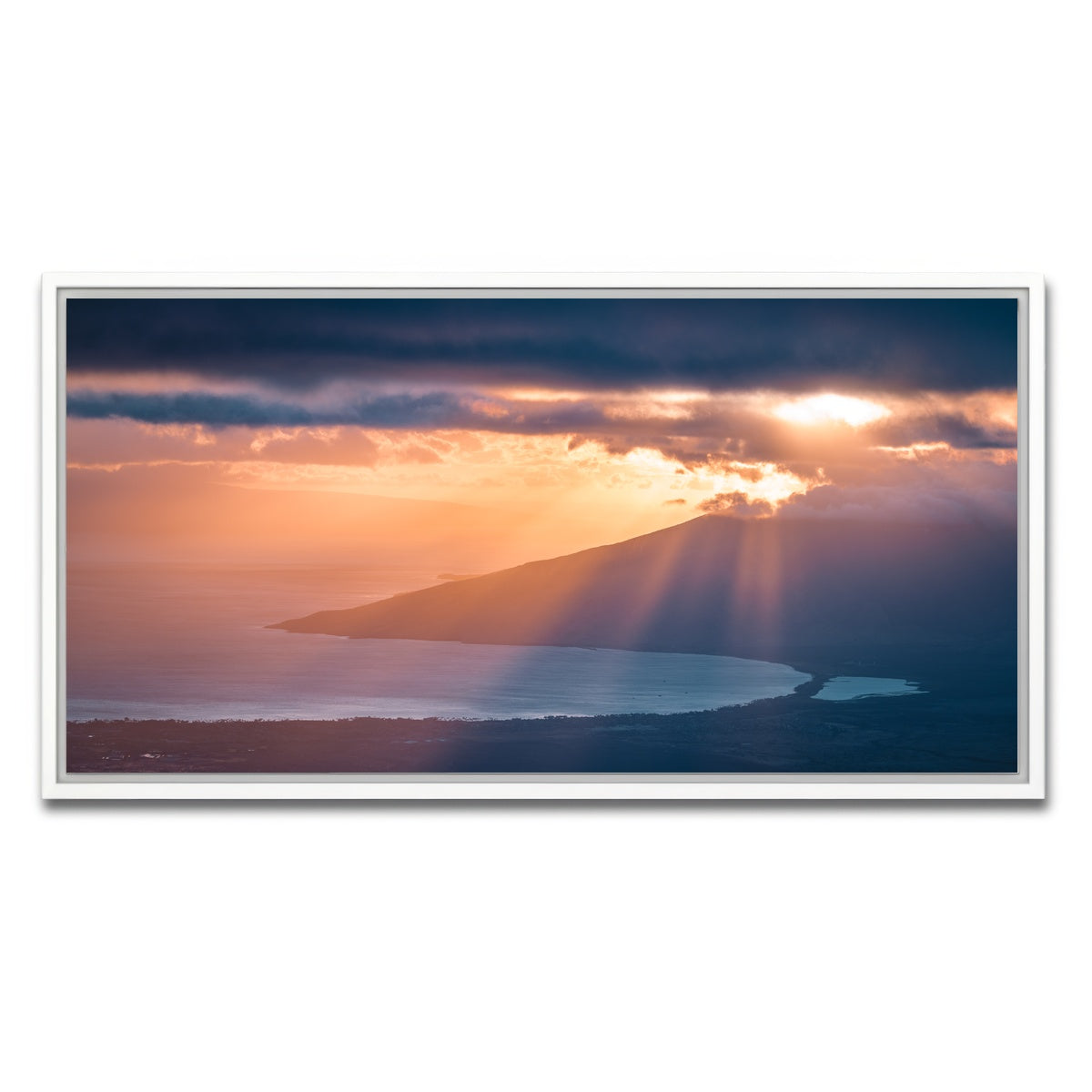 AUTO-MOCKUP WHITE | Maui Sun Rays | 1 Piece | White Framed Canvas | group=2x1