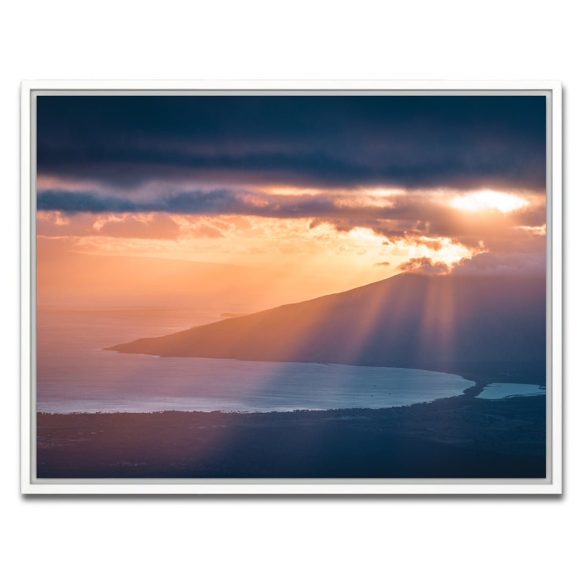 AUTO-MOCKUP WHITE | Maui Sun Rays | 1 Piece | White Framed Canvas | group=4x3