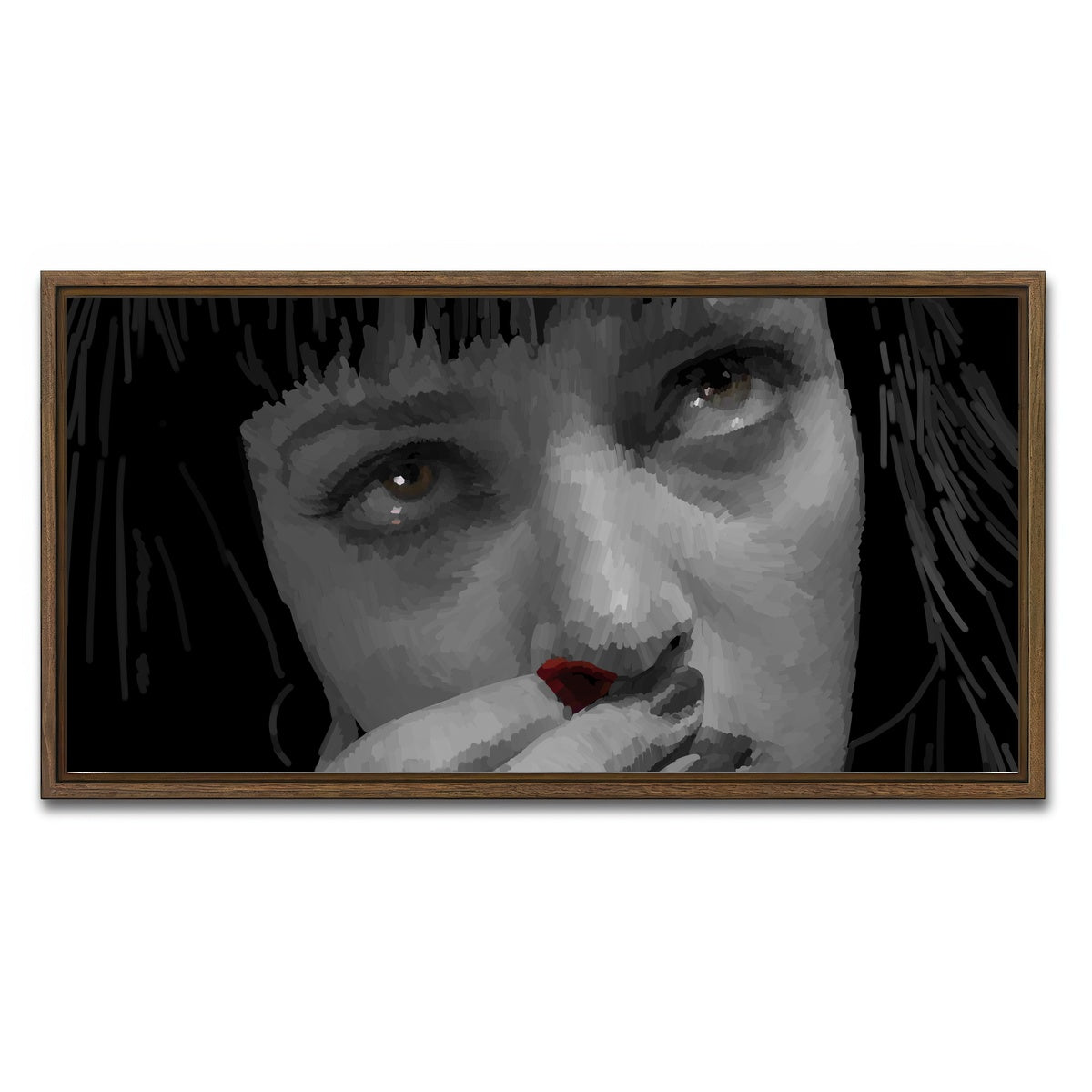 AUTO-MOCKUP WHITE | Mia Red | 1 Piece | Walnut Framed Canvas | group=2x1