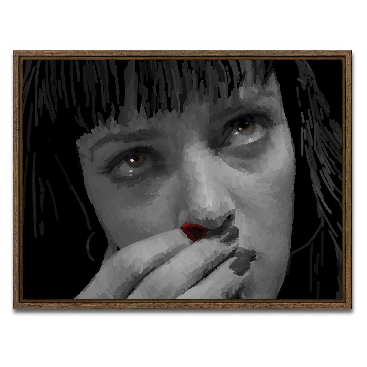 AUTO-MOCKUP WHITE | Mia Red | 1 Piece | Walnut Framed Canvas | group=4x3