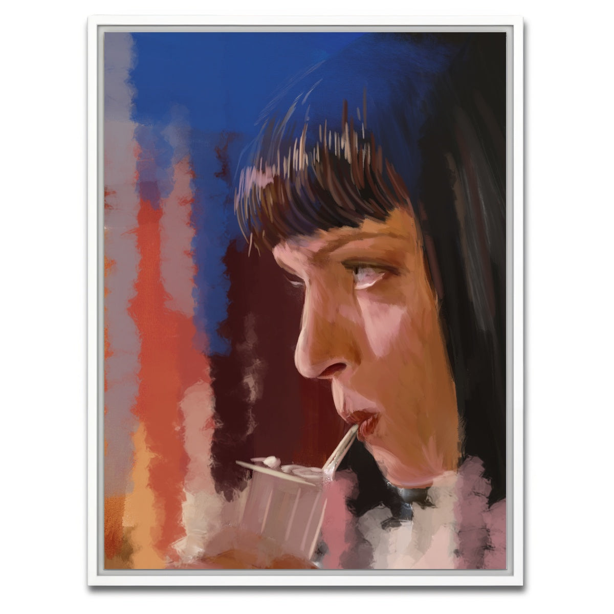 AUTO-MOCKUP WHITE | Mia and the Milkshake | 1 Piece | White Framed Canvas | group=3x4