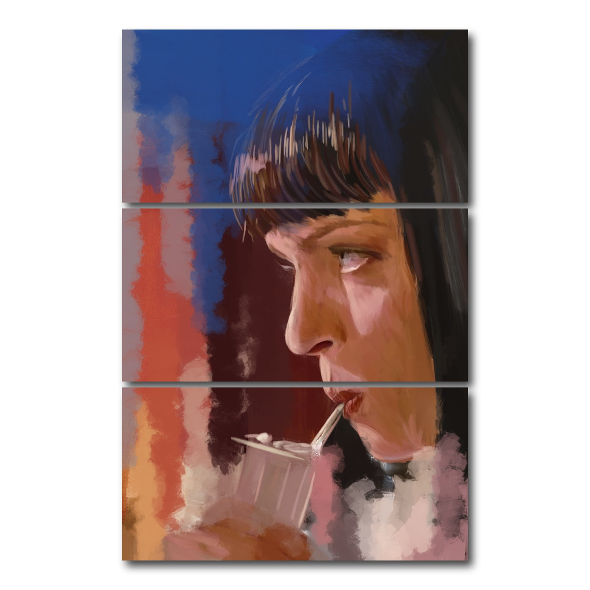 AUTO-MOCKUP WHITE | Mia and the Milkshake | 3 Piece | Gallery Wrap Canvas | group=12x24_stacked