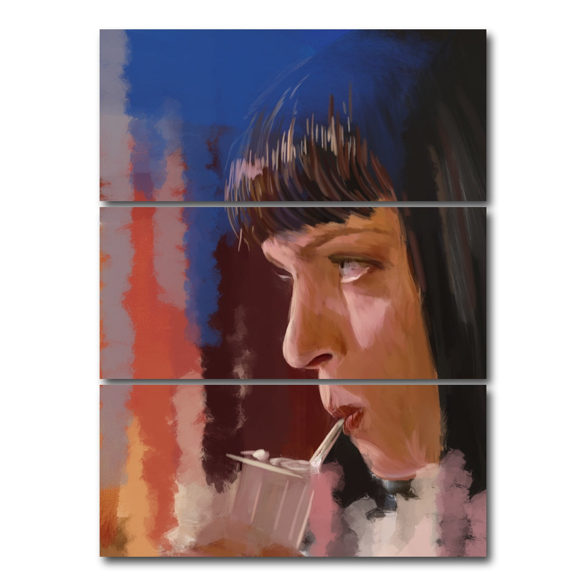 AUTO-MOCKUP WHITE | Mia and the Milkshake | 3 Piece | Gallery Wrap Canvas | group=8x18_stacked