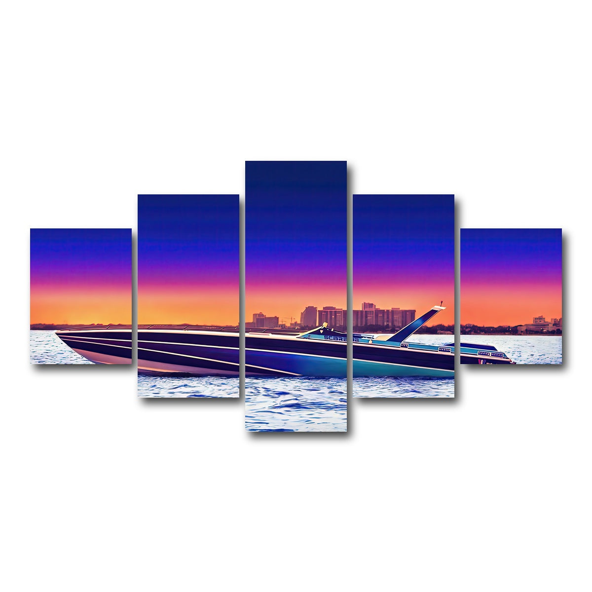 AUTO-MOCKUP WHITE | Miami Vice Scarab | 5 Piece | Gallery Wrap Canvas | group=5_short