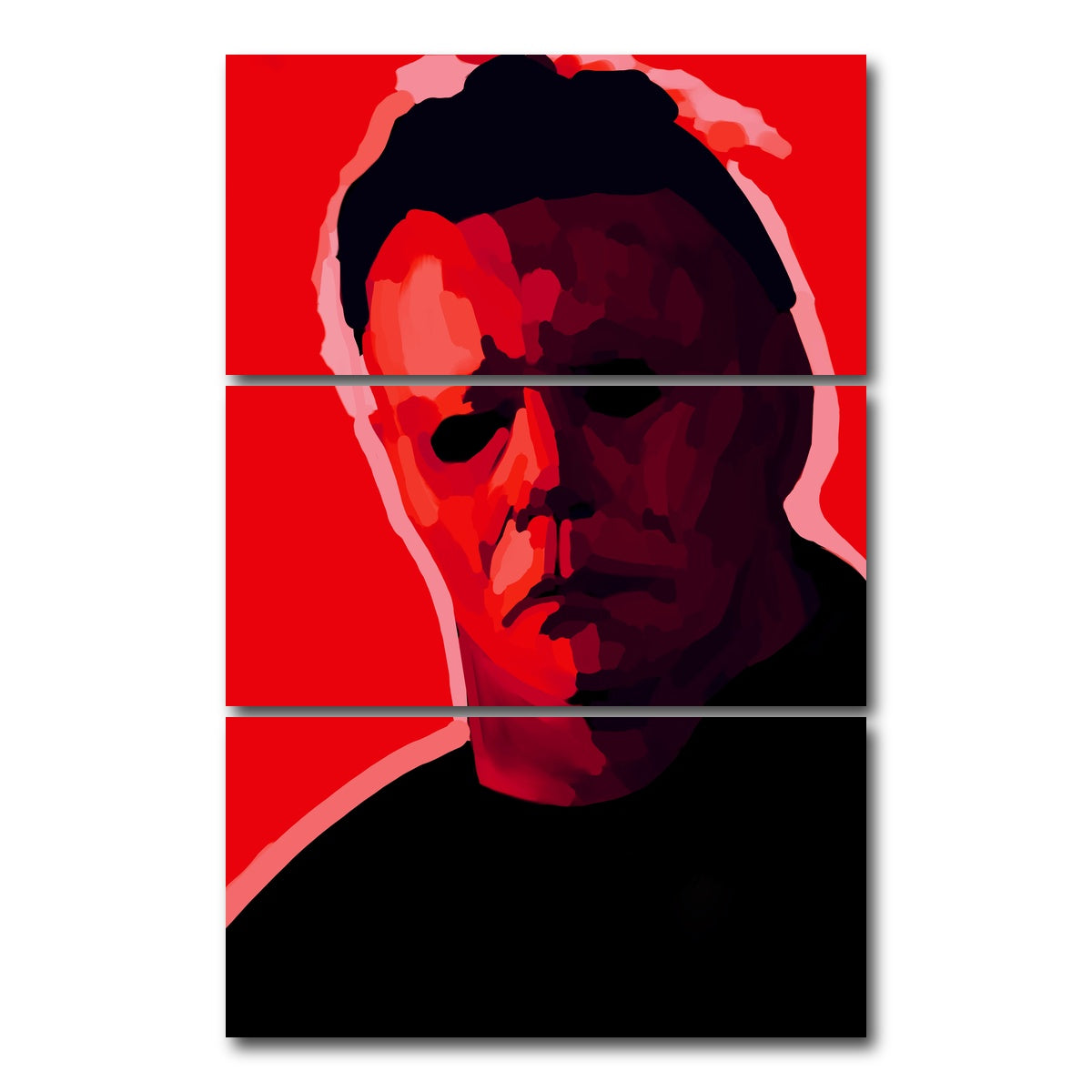 AUTO-MOCKUP WHITE | Michael in Red | 3 Piece | Gallery Wrap Canvas | group=12x24_stacked