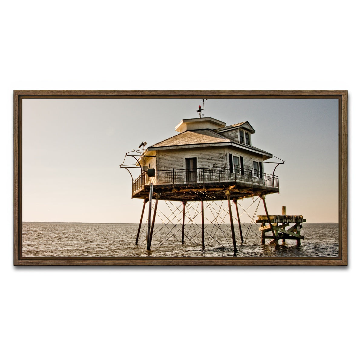 AUTO-MOCKUP WHITE | Mid Bay Light House | 1 Piece | Walnut Framed Canvas | group=2x1