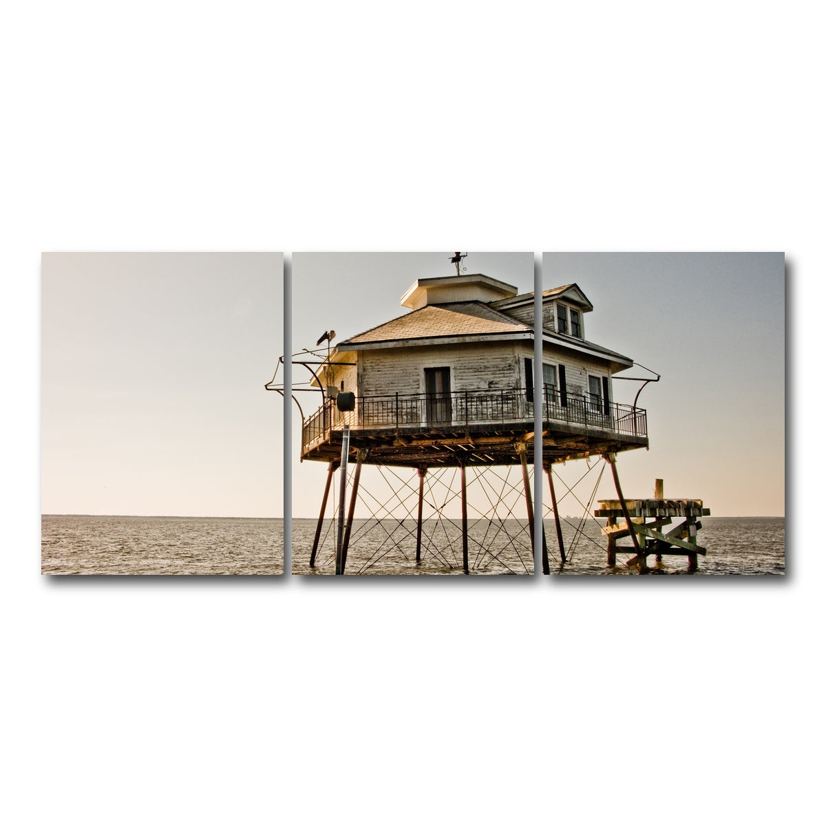 AUTO-MOCKUP WHITE | Mid Bay Light House | 3 Piece | Gallery Wrap Canvas | group=18x24