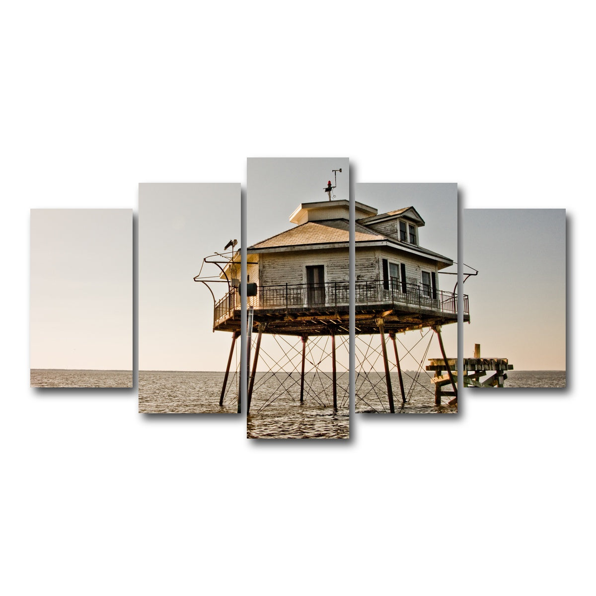 AUTO-MOCKUP WHITE | Mid Bay Light House | 5 Piece | Gallery Wrap Canvas | group=5_normal