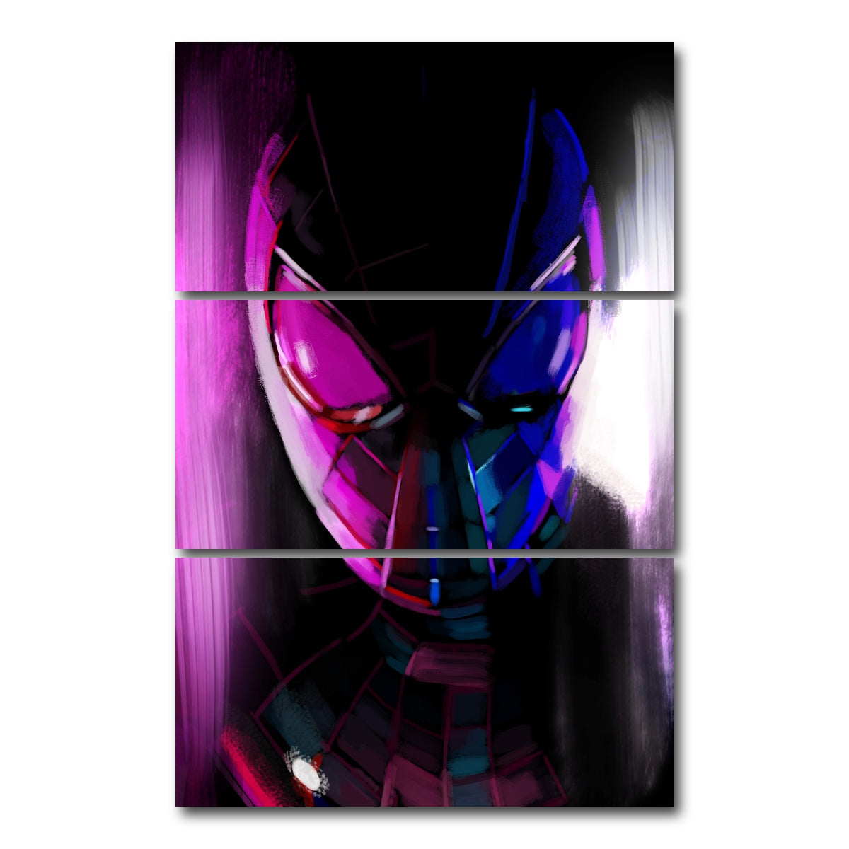 AUTO-MOCKUP WHITE | Miles Morales | 3 Piece | Gallery Wrap Canvas | group=12x24_stacked