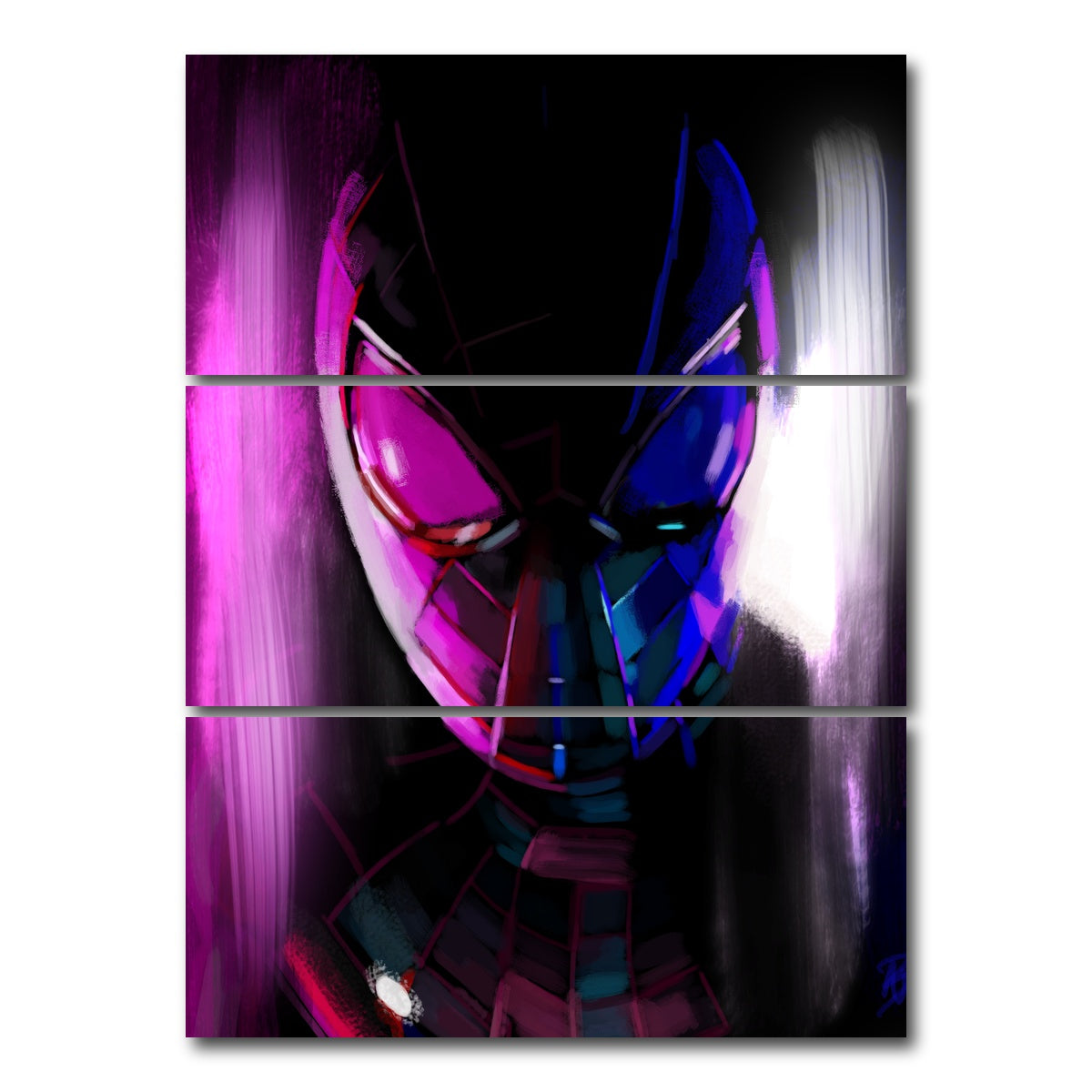 AUTO-MOCKUP WHITE | Miles Morales | 3 Piece | Gallery Wrap Canvas | group=8x18_stacked