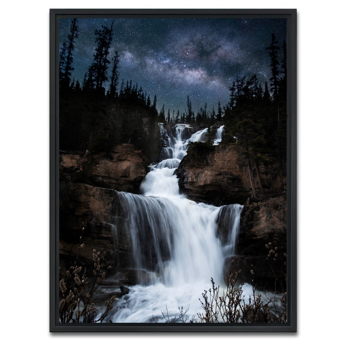 AUTO-MOCKUP WHITE | Milky Way Waterfall | 1 Piece | Black Framed Canvas | group=3x4