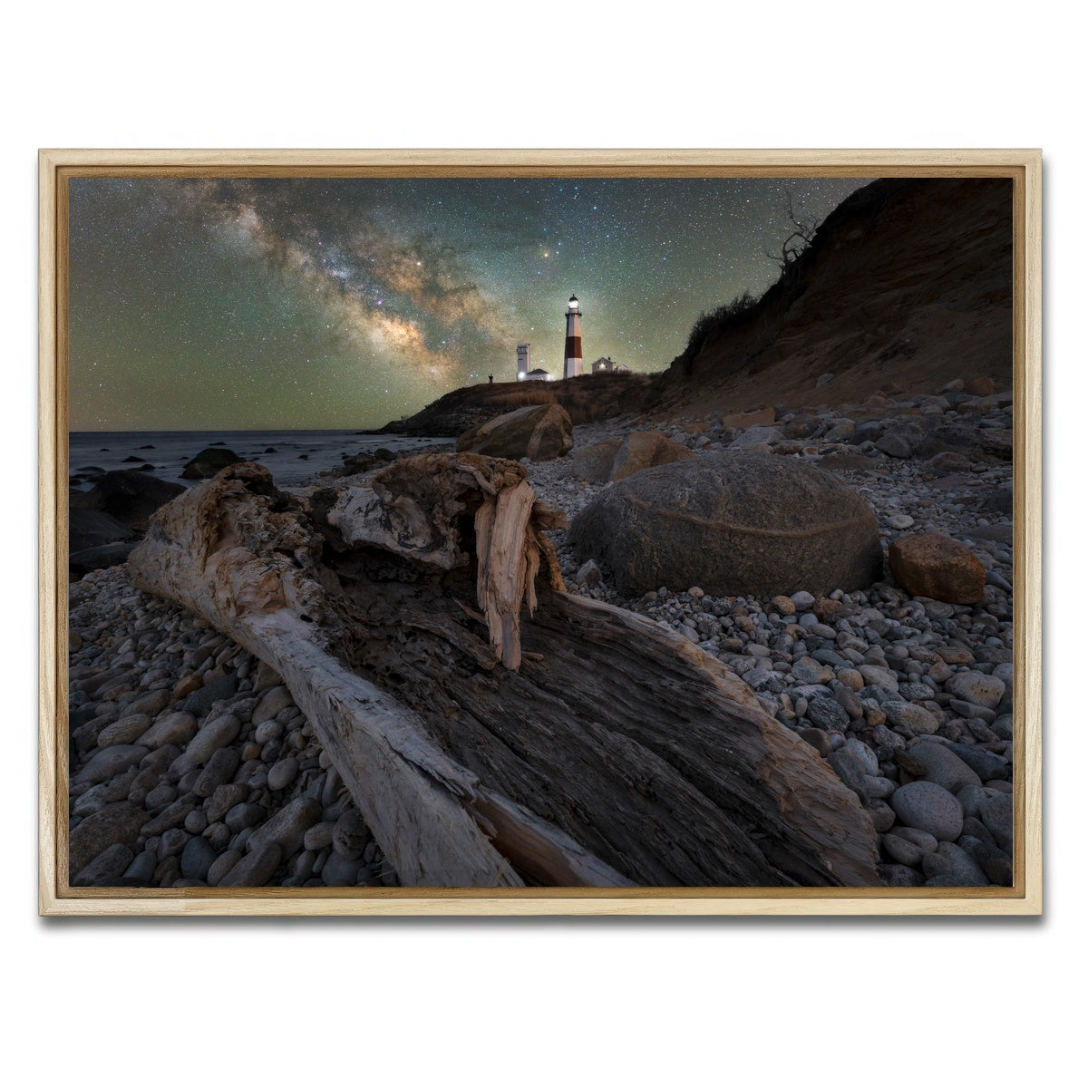 AUTO-MOCKUP WHITE | Montauk NY Driftwood Beach | 1 Piece | Natural Framed Canvas | group=4x3