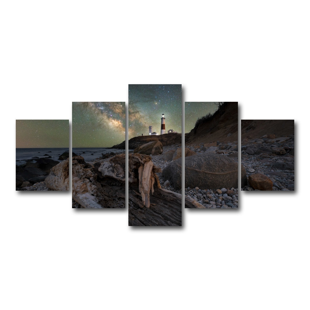 AUTO-MOCKUP WHITE | Montauk NY Driftwood Beach | 5 Piece | Gallery Wrap Canvas | group=5_short