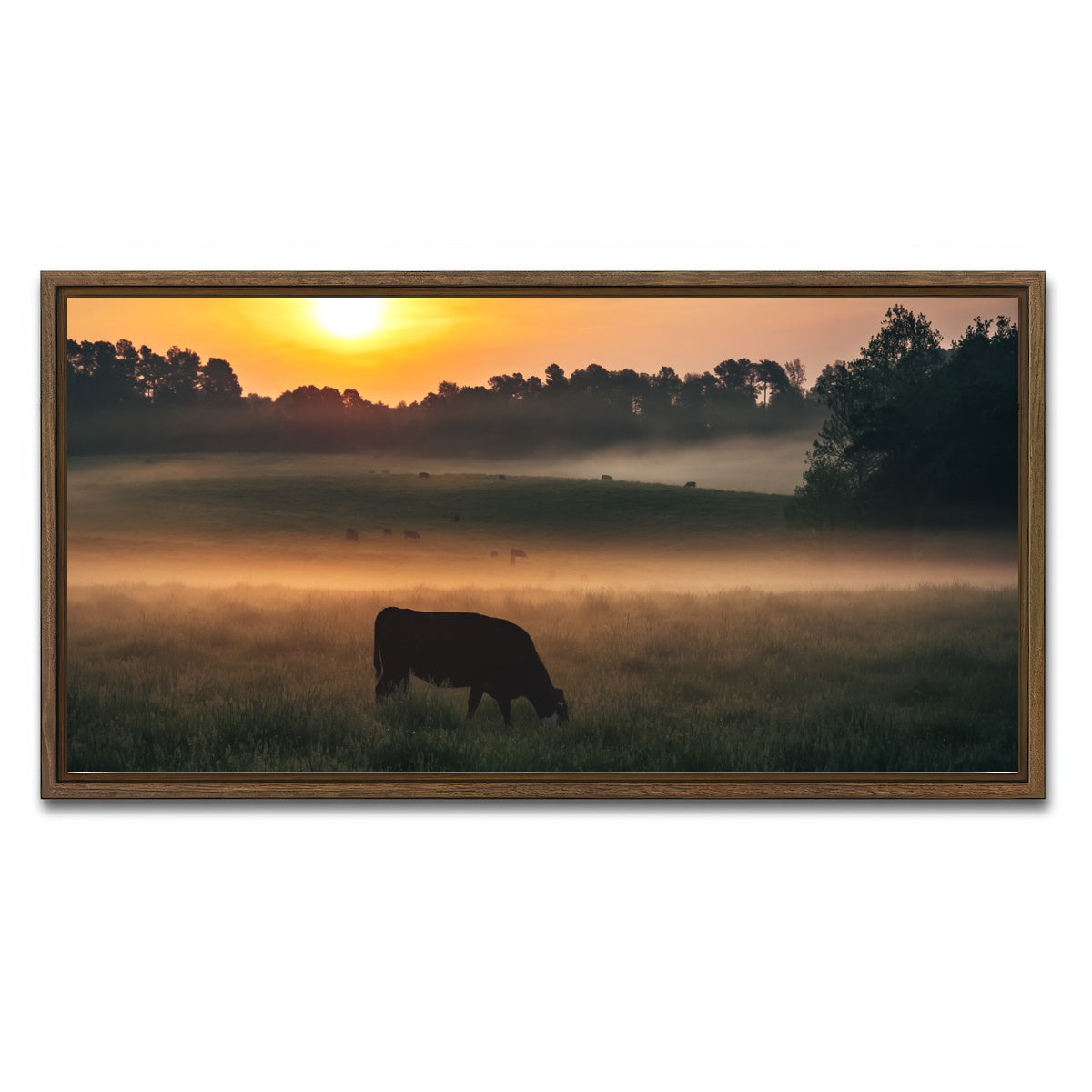 AUTO-MOCKUP WHITE | Morning Walks | 1 Piece | Walnut Framed Canvas | group=2x1