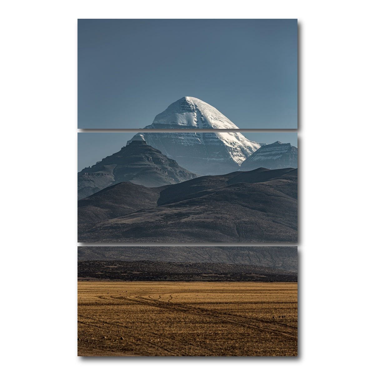 AUTO-MOCKUP WHITE | Mount Kailash | 3 Piece | Gallery Wrap Canvas | group=12x24_stacked