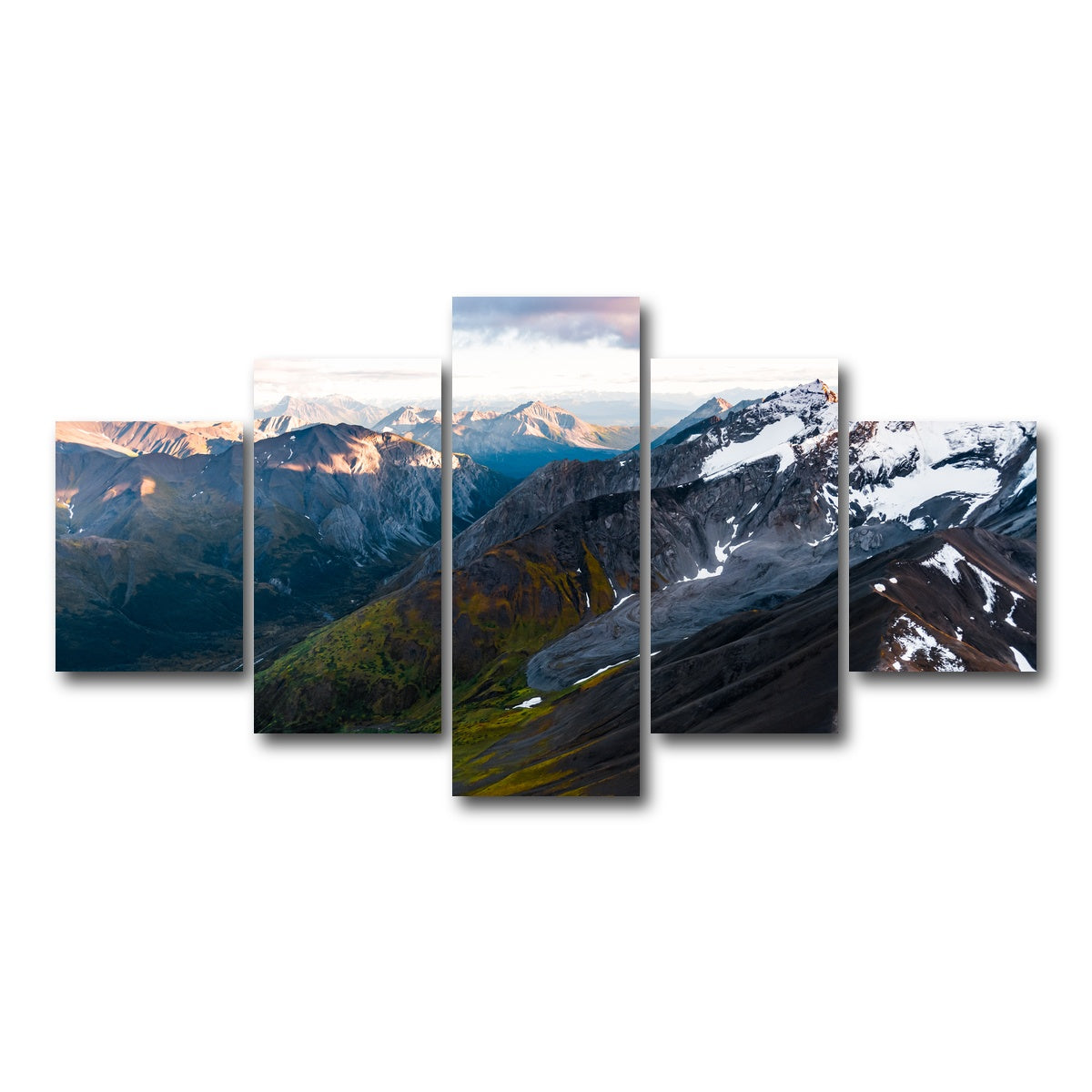 AUTO-MOCKUP WHITE | Mountains and Valleys | 5 Piece | Gallery Wrap Canvas | group=5_short