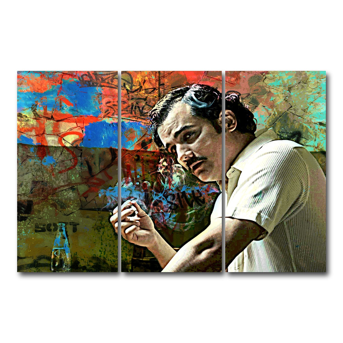 AUTO-MOCKUP WHITE | Narcos Escobar | 3 Piece | Gallery Wrap Canvas | group=12x24