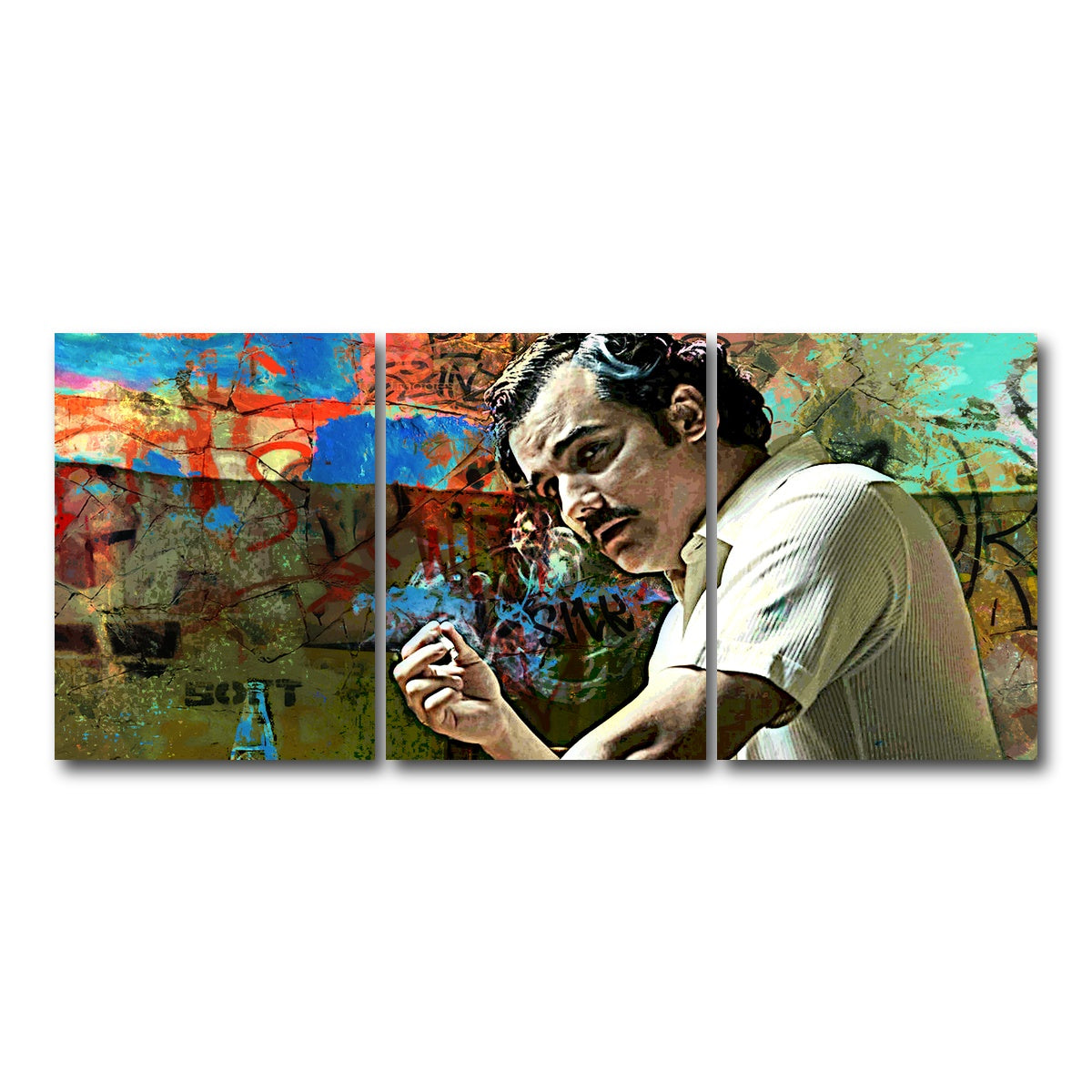 AUTO-MOCKUP WHITE | Narcos Escobar | 3 Piece | Gallery Wrap Canvas | group=18x24