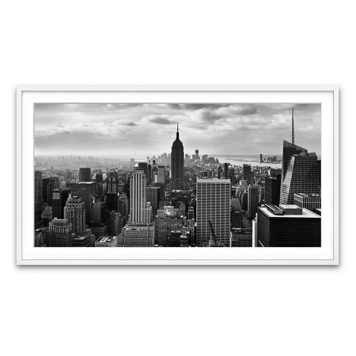 Framed Print 2x1 White