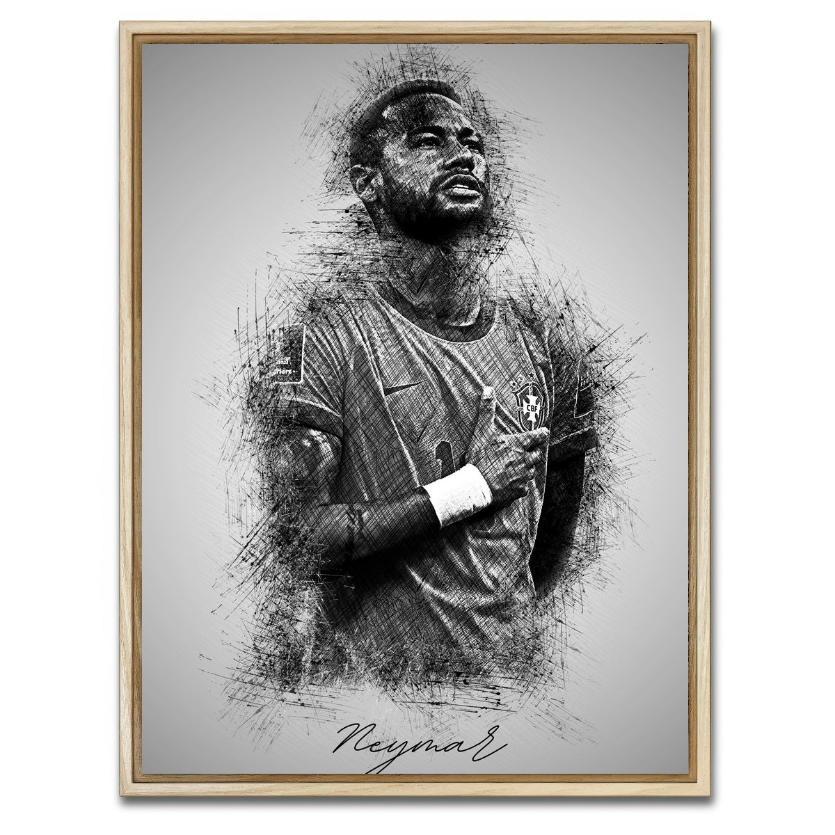 AUTO-MOCKUP WHITE | Neymar 2 | 1 Piece | Natural Framed Canvas | group=3x4